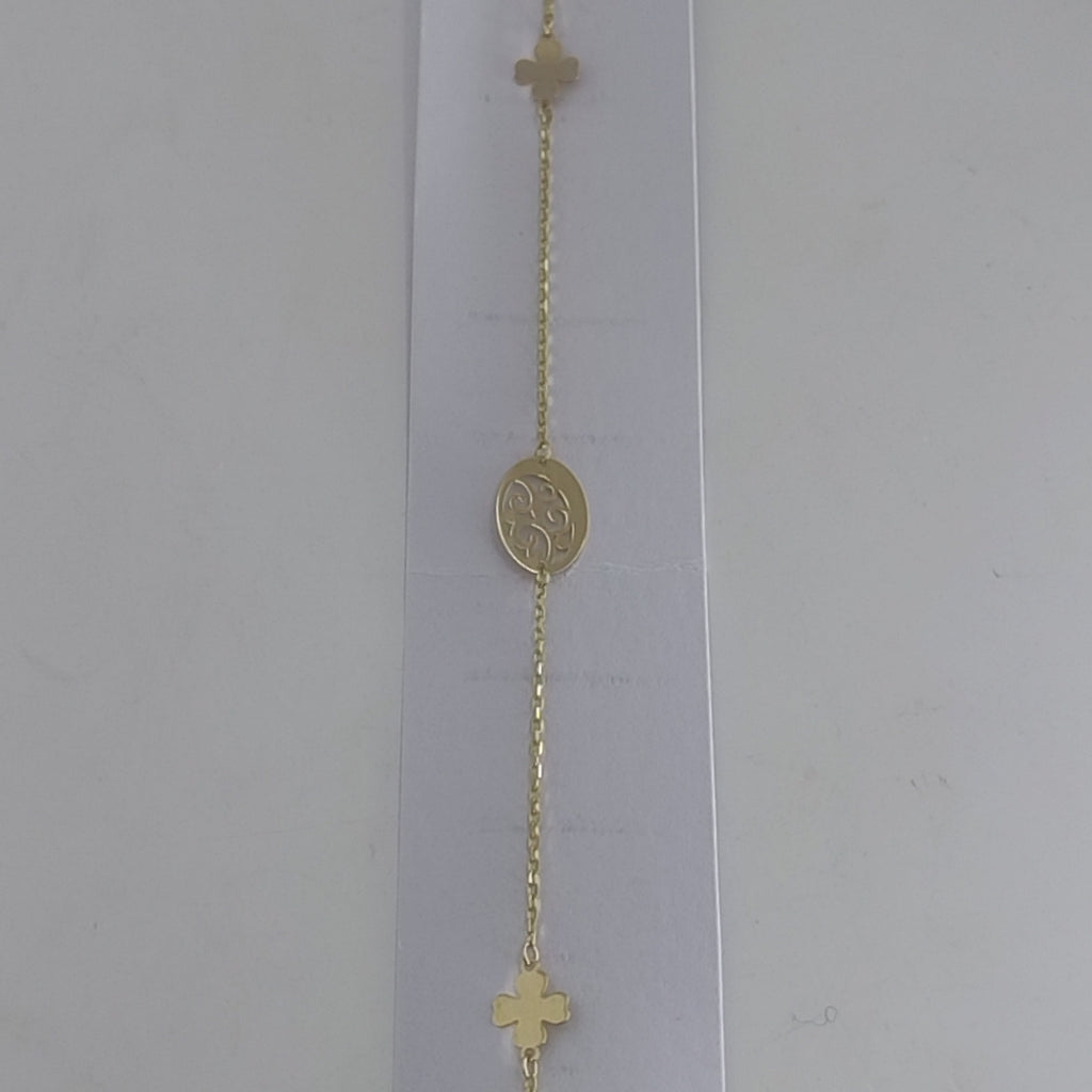 PULSERAS TEJIDO ESPECIAL C/DIJE ORO 10K 18 CM 0.8 GR (NUEVO)