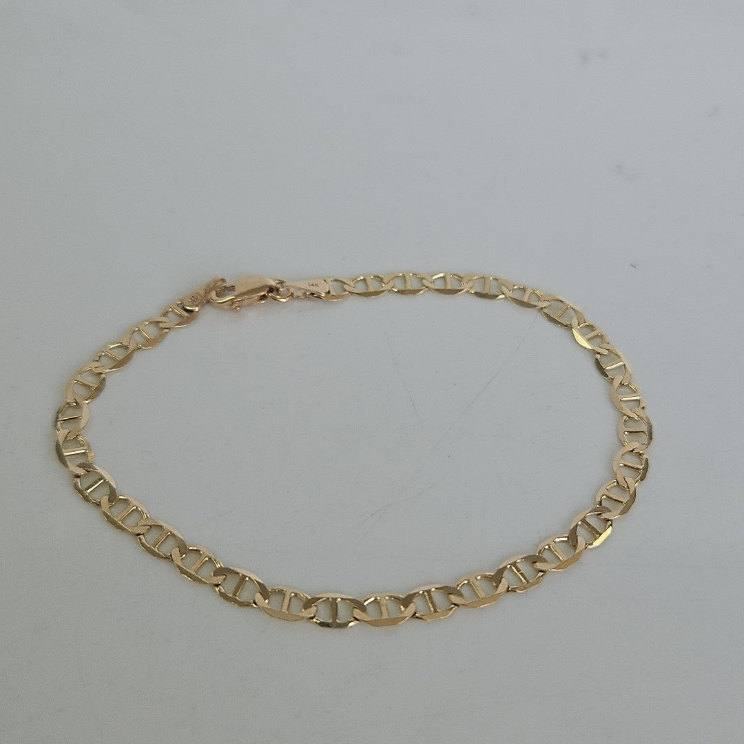 PULSERAS TEJIDO MARINERA ORO 14K 18 CM 2.9 GR (NUEVO)