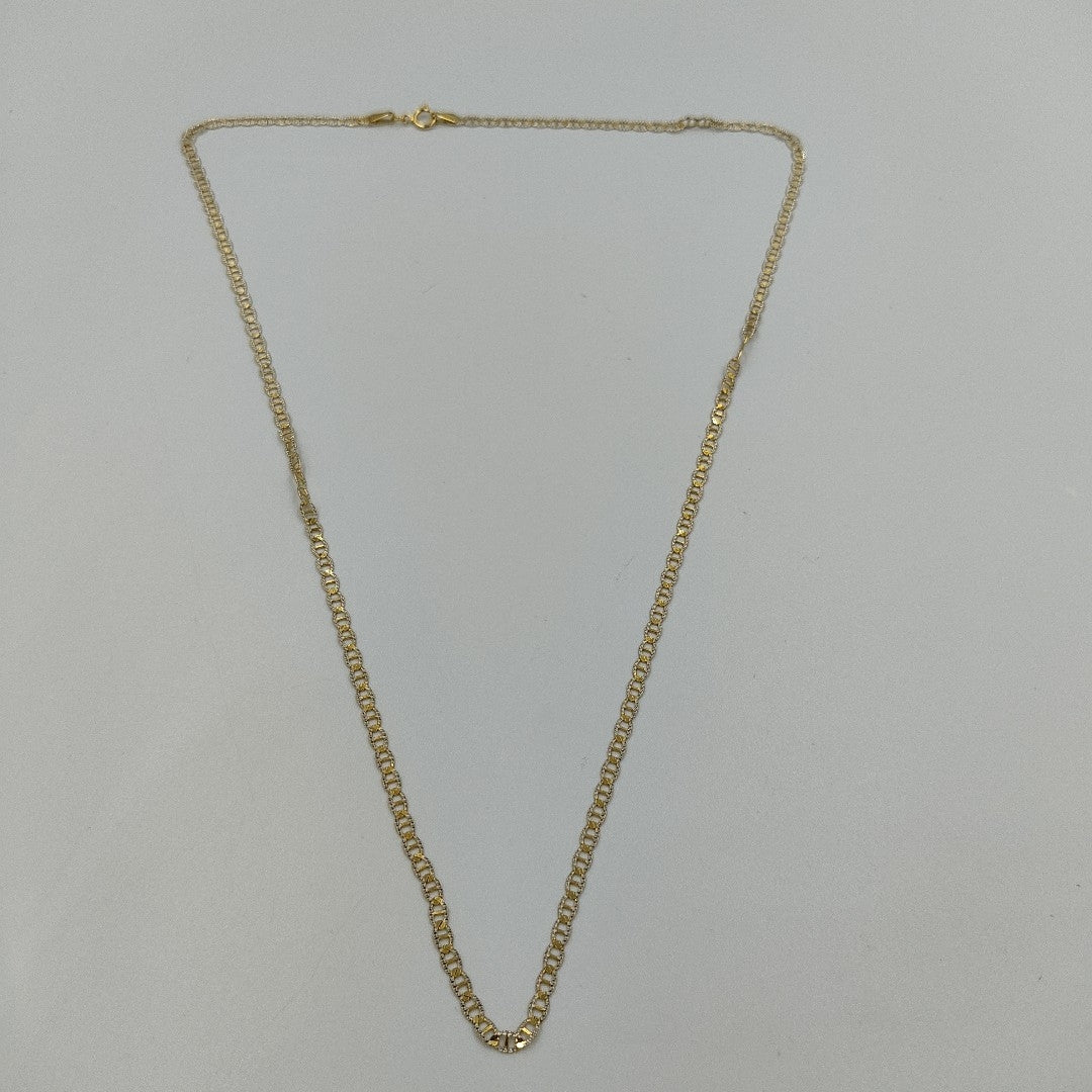 CADENAS TEJIDO GUCHI DIAMANTADO ORO 10K 55 CM 3.9 GR (NUEVO)