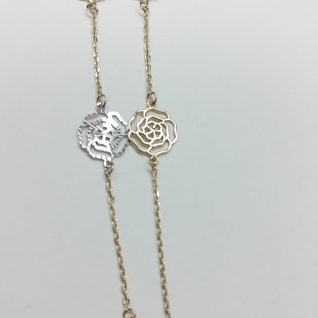 PULSERAS TEJIDO ESPECIAL C/DIJE ORO 10K 18 CM 1.3 GR (NUEVO)