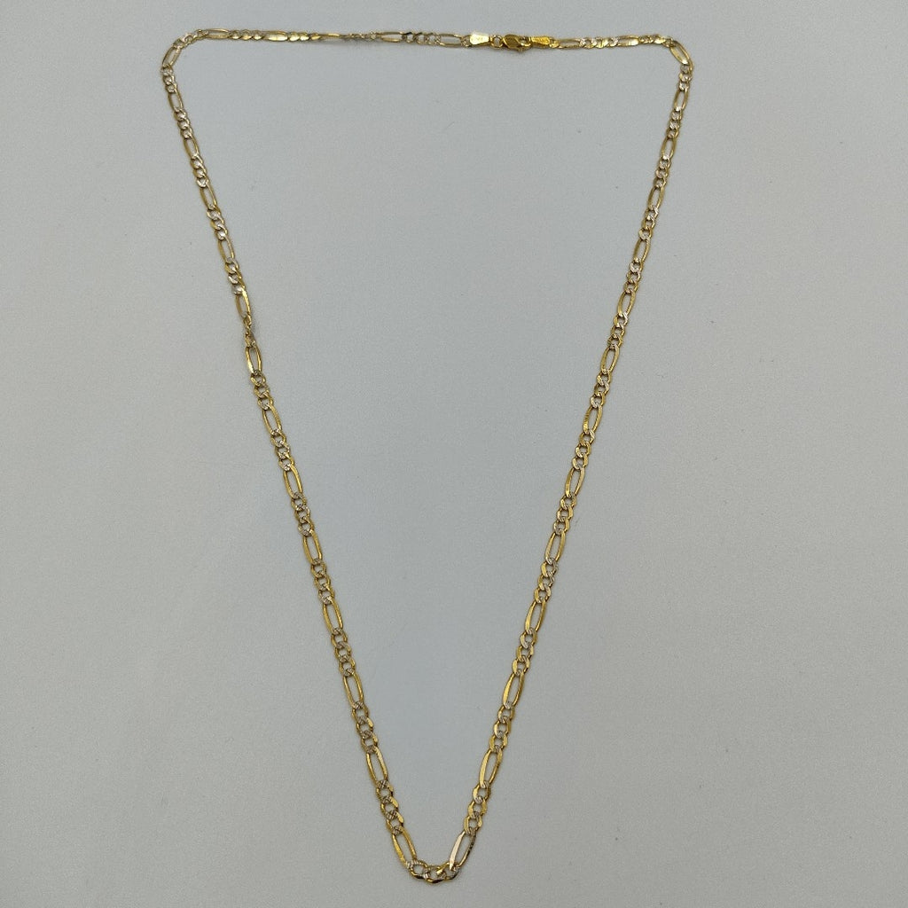 CADENAS TEJIDO 3X1 DIAMANTADO ORO 10K 55 CM 6.1 GR (NUEVO)