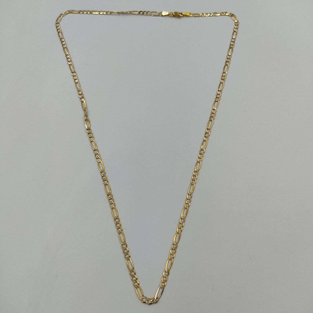 CADENAS TEJIDO 3X1 DIAMANTADO ORO 10K 55 CM 6.1 GR (NUEVO)
