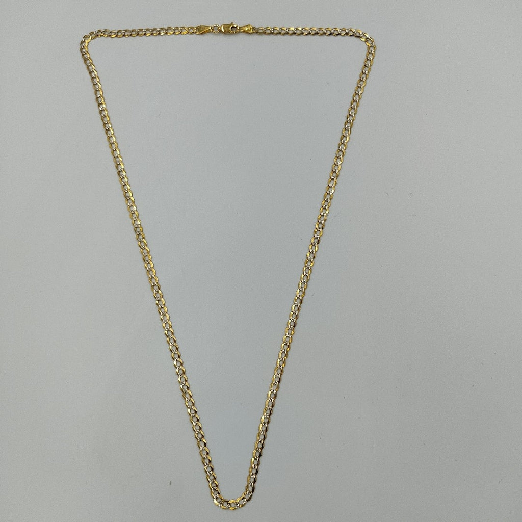 CADENAS BARBADA DIAMANTADA ORO 14K 60 CM 9.5 GR (NUEVO)