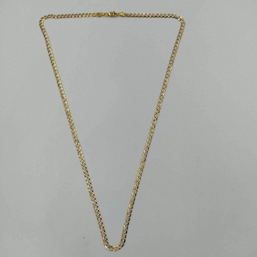 CADENAS BARBADA DIAMANTADA ORO 14K 60 CM 9.5 GR (NUEVO)