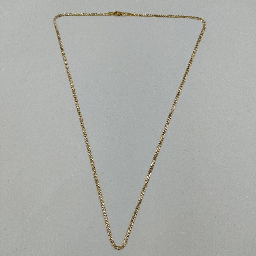 CADENAS BARBADA DIAMANTADA ORO 14K 55 CM 5.8 GR (NUEVO)