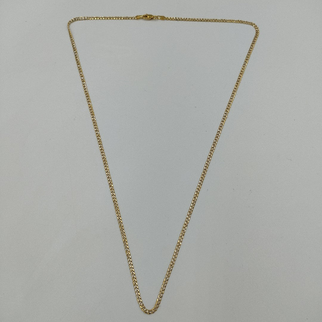 CADENAS BARBADA DIAMANTADA ORO 14K 55 CM 5.8 GR (NUEVO)