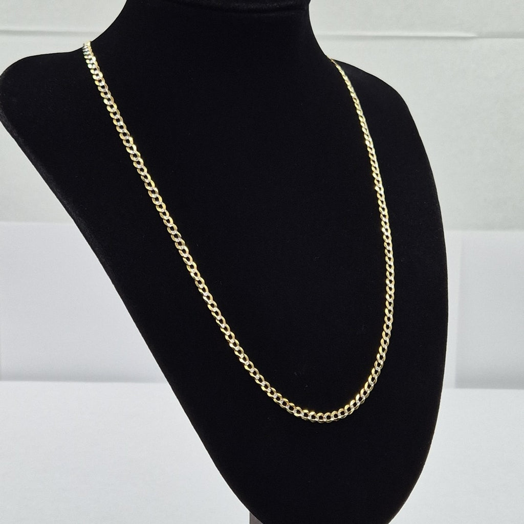 CADENAS BARBADA DIAMANTADA ORO 14K 60 CM 9.4 GR (NUEVO)