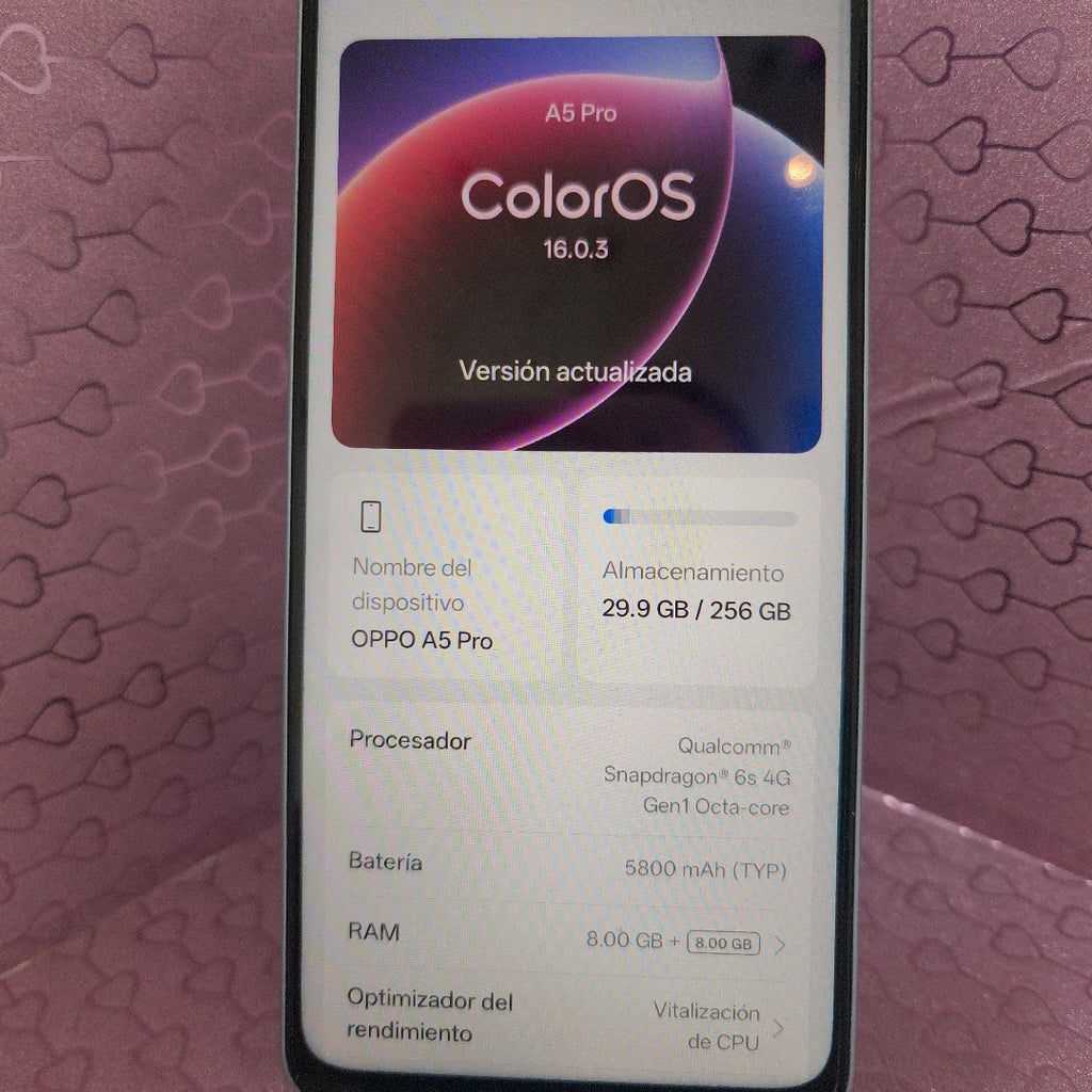 CELULAR OPPO  A5 PRO CPH2711 (2025) 256 GB 8 GB RAM (SEMINUEVO)