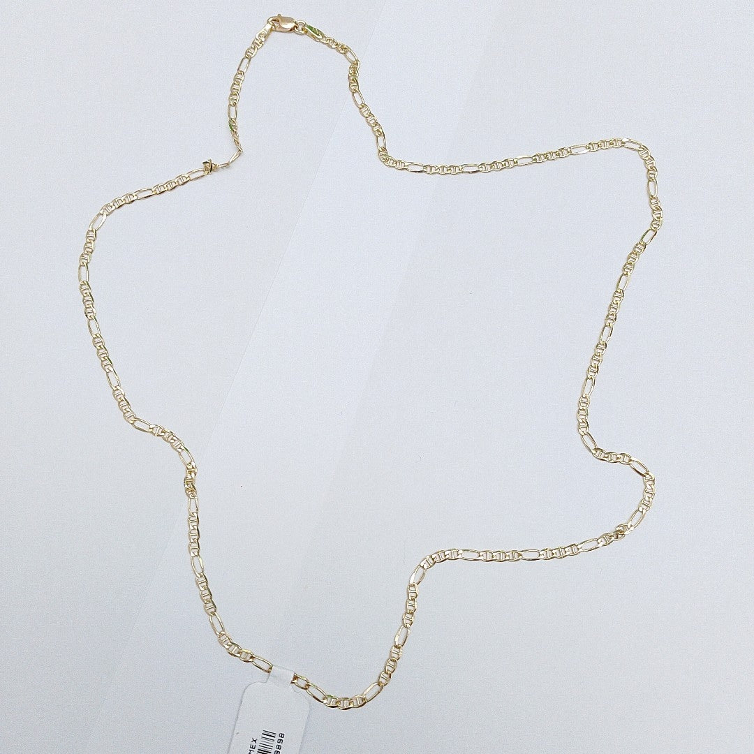 CADENAS TEJIDO FIGARO GUCHI ORO 10K 55 CM 4.9 GR (NUEVO)