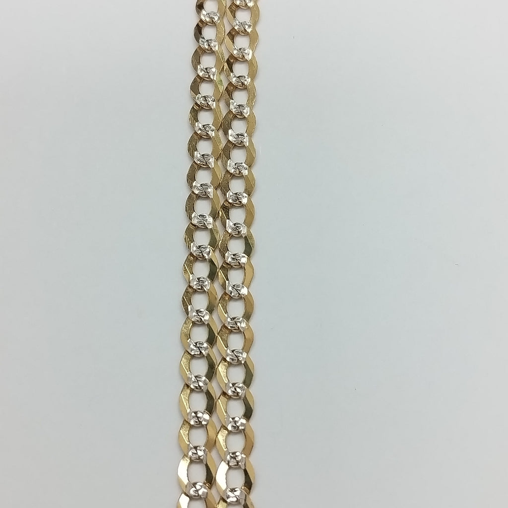 CADENAS BARBADA DIAMANTADA ORO 14K 60 CM 9.5 GR (NUEVO)
