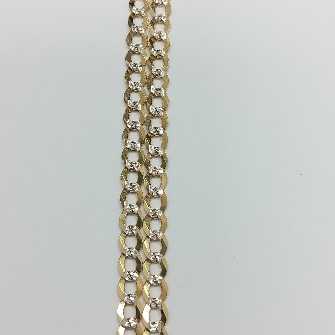CADENAS BARBADA DIAMANTADA ORO 14K 60 CM 9.5 GR (NUEVO)