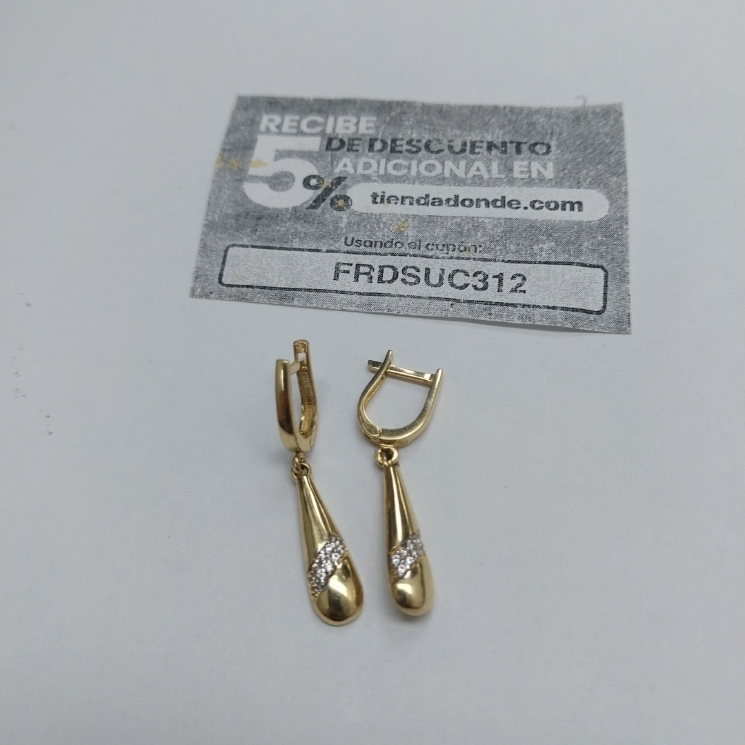 ARETES PAR ORO 14 K 2.5 GRMS (SEMINUEVO)