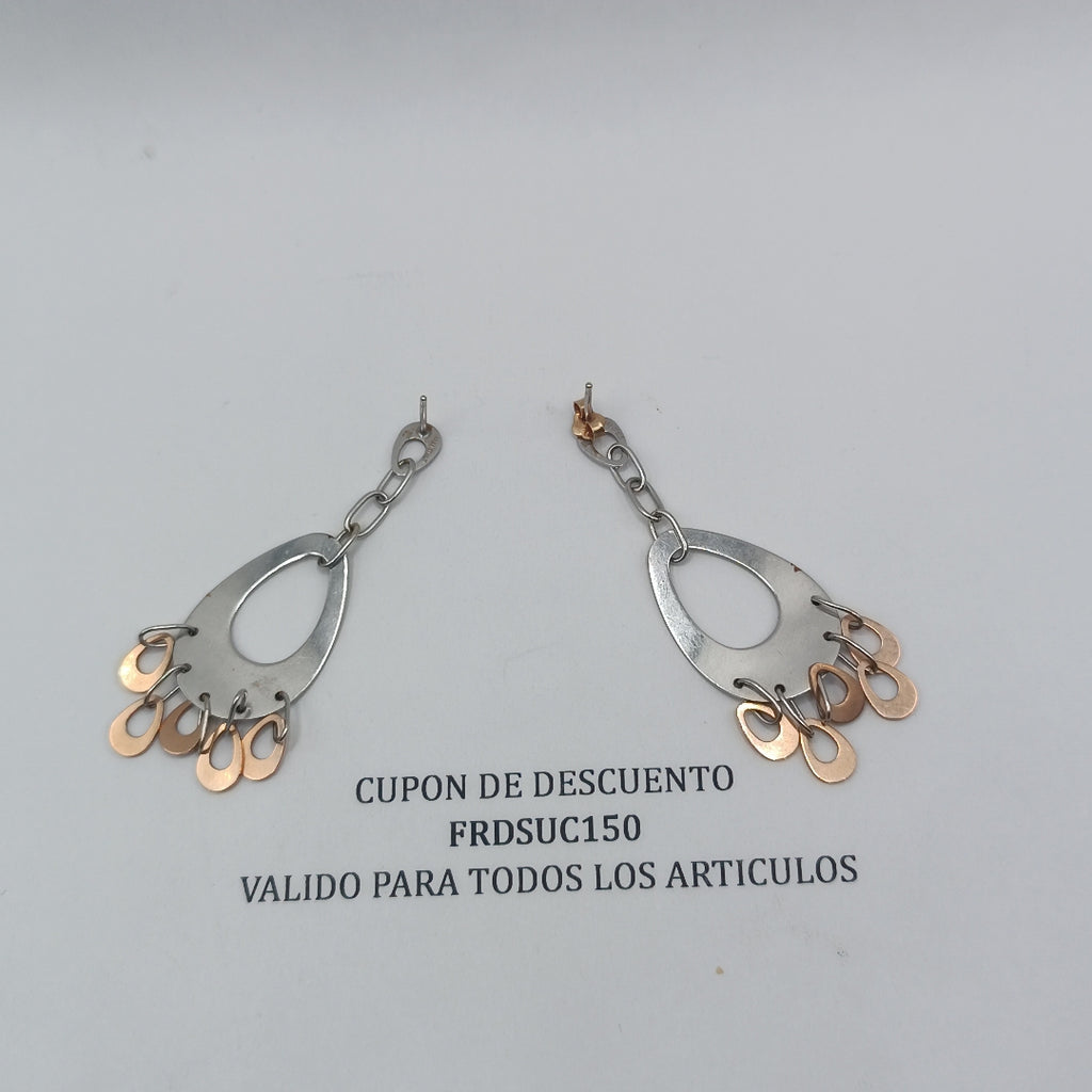 ARETES PAR ORO COMBINADO 14 K 7.4 GRMS (SEMINUEVO)