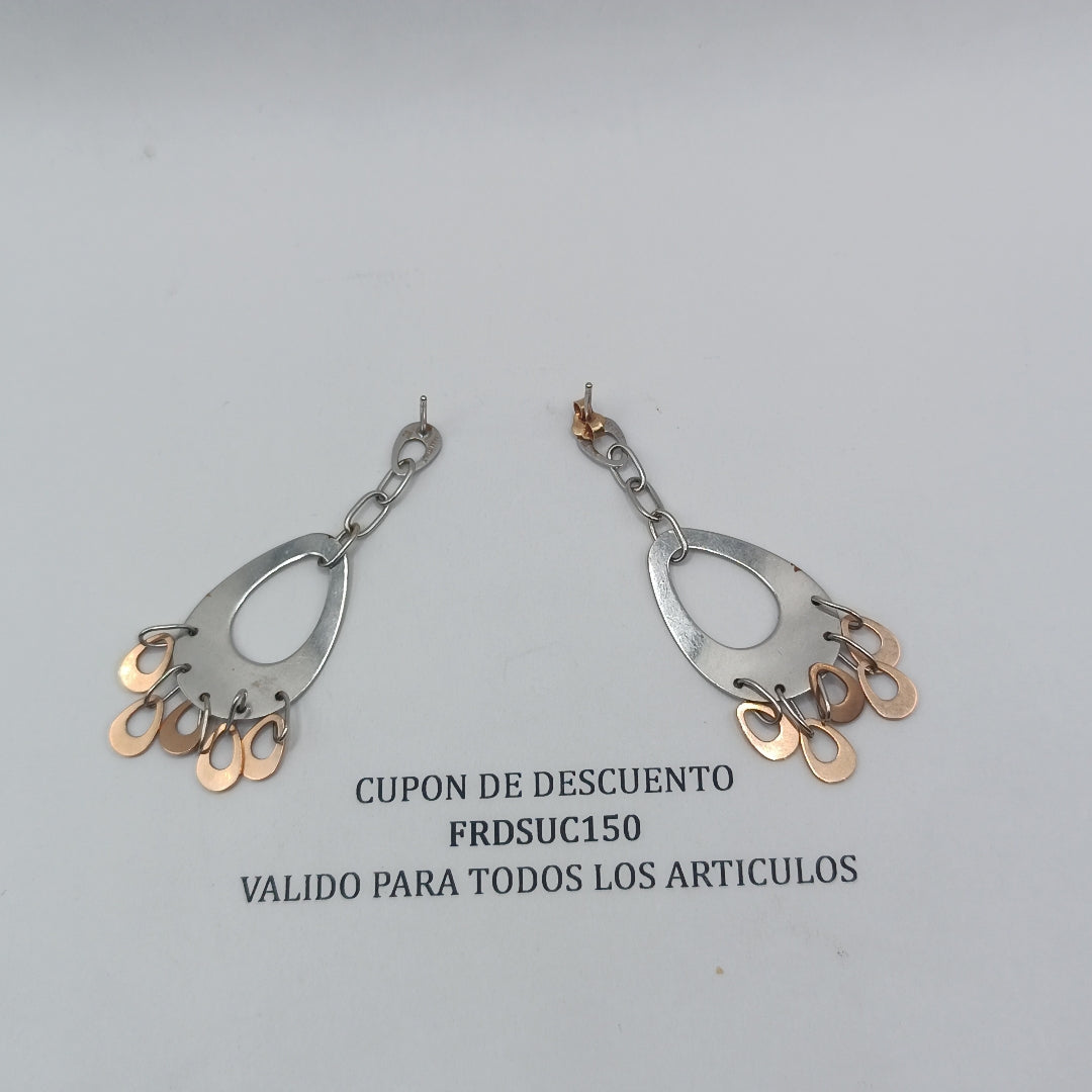 ARETES PAR ORO COMBINADO 14 K 7.4 GRMS (SEMINUEVO)