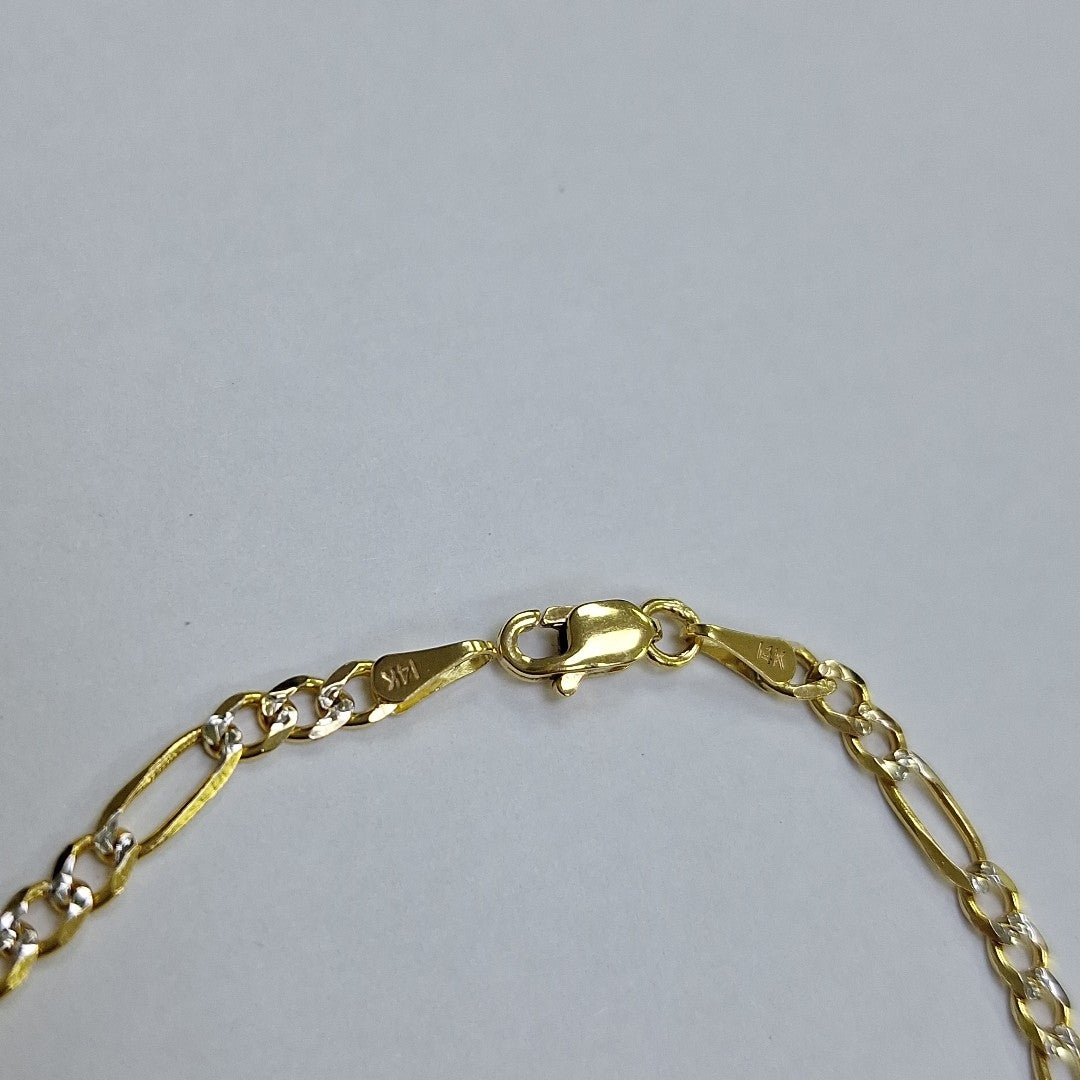 PULSERAS 3X1 DIAMANTADA ORO 14K 18 CM 3 GR (NUEVO)
