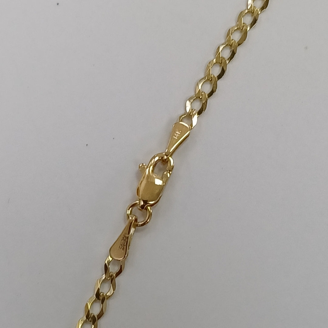 CADENAS TEJIDO BARBADA ORO 14K 60 CM 5.4 GR (NUEVO)