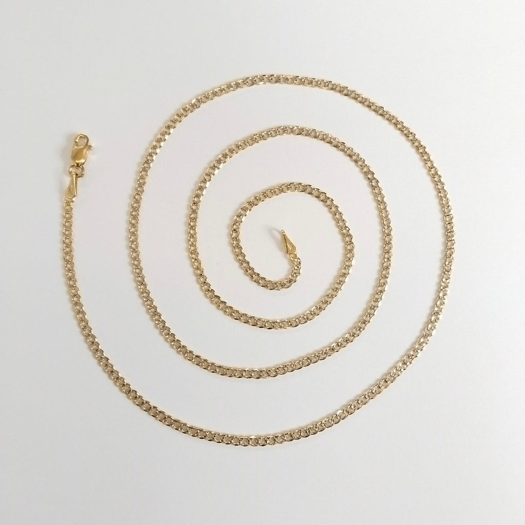 CADENAS BARBADA DIAMANTADA ORO 14K 60 CM 6.1 GR (NUEVO)
