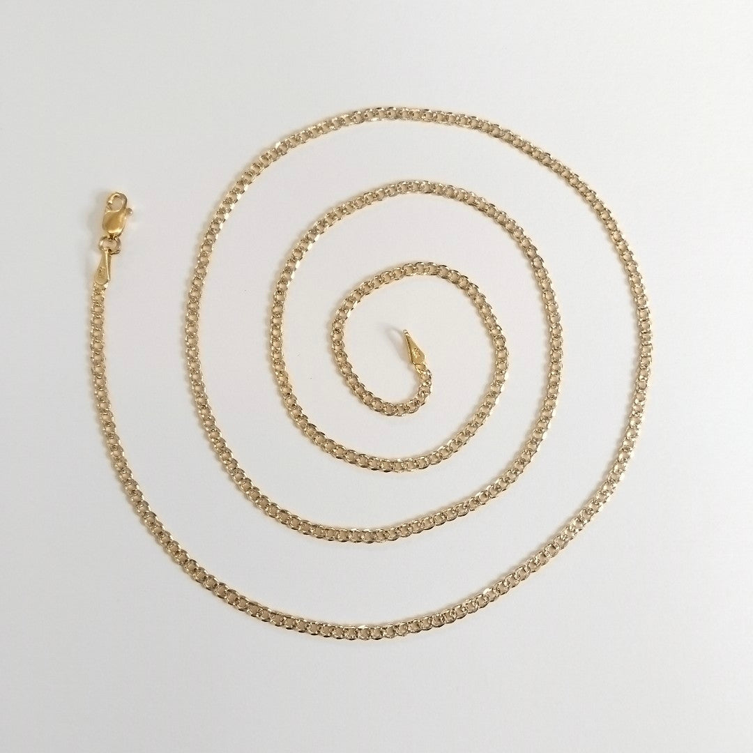 CADENAS BARBADA DIAMANTADA ORO 14K 60 CM 6.1 GR (NUEVO)