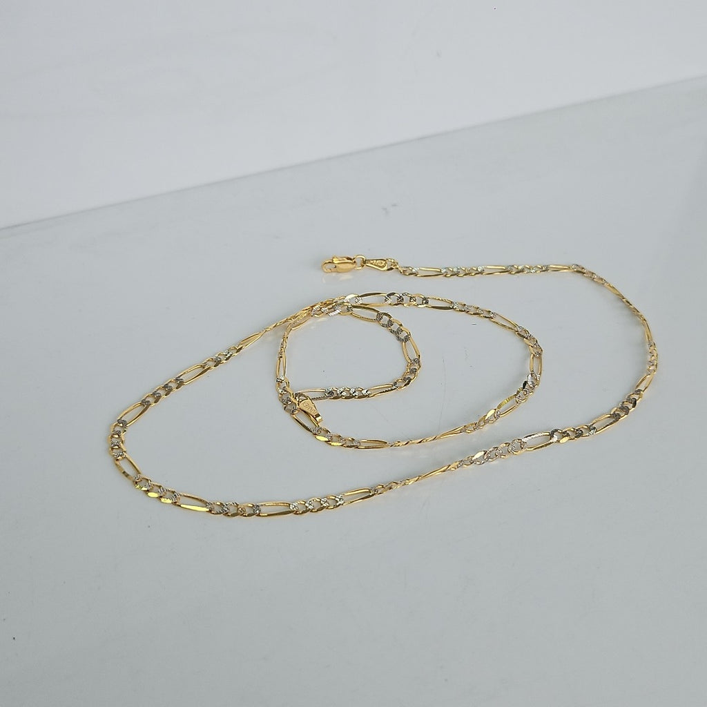 CADENAS TEJIDO 3X1 DIAMANTADO ORO 10K 50 CM 5.6 GR (NUEVO)