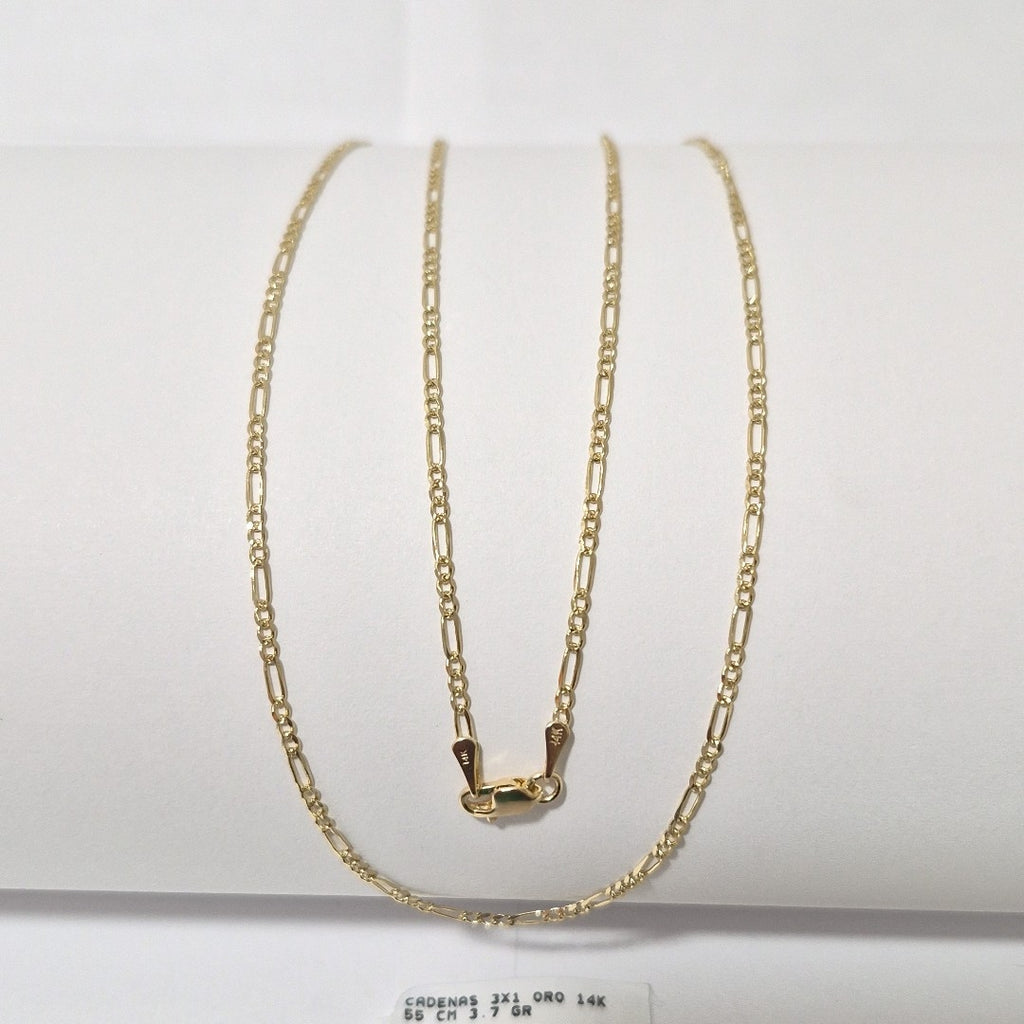 CADENAS 3X1 ORO 14K 55 CM 3.7 GR (NUEVO)