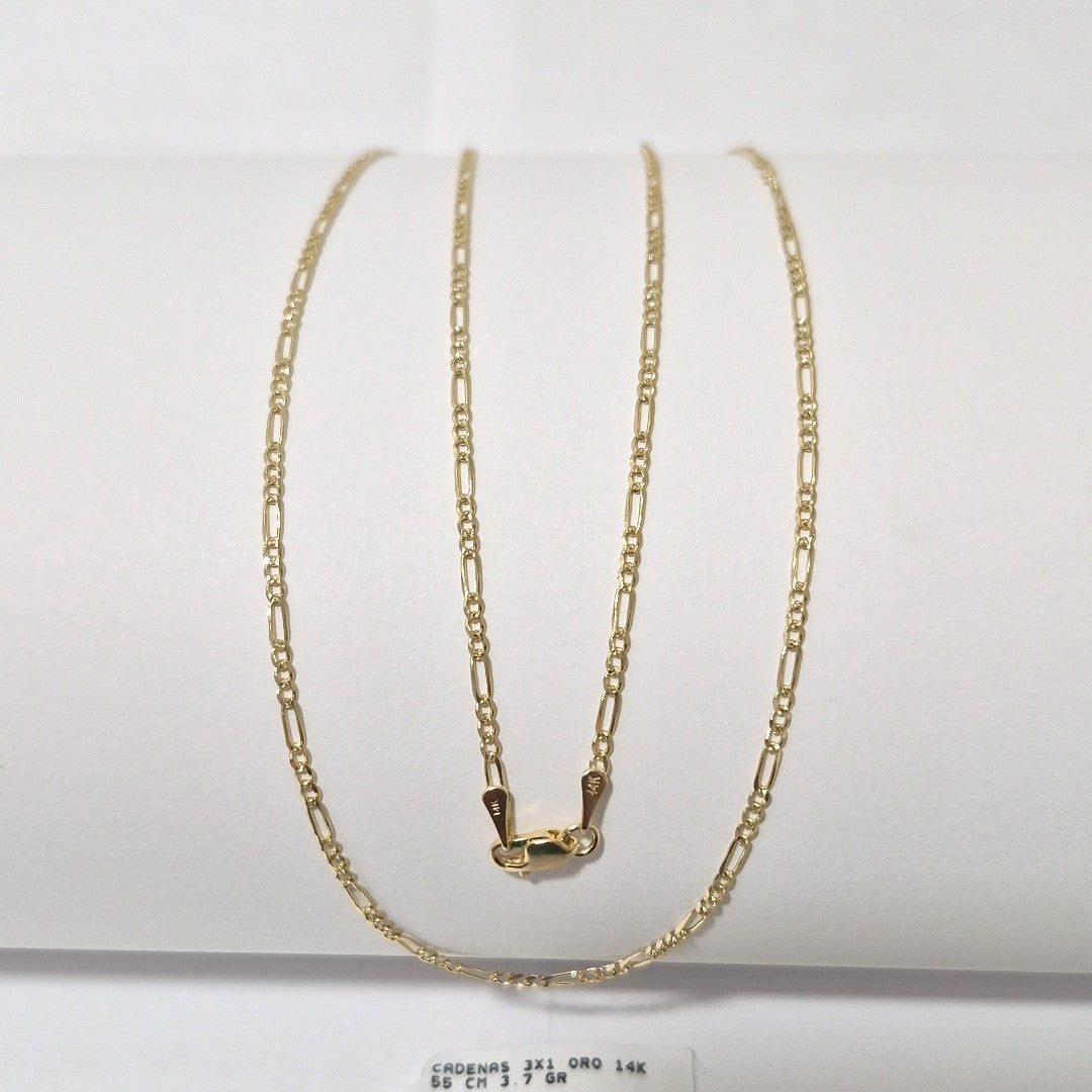 CADENAS 3X1 ORO 14K 55 CM 3.7 GR (NUEVO)