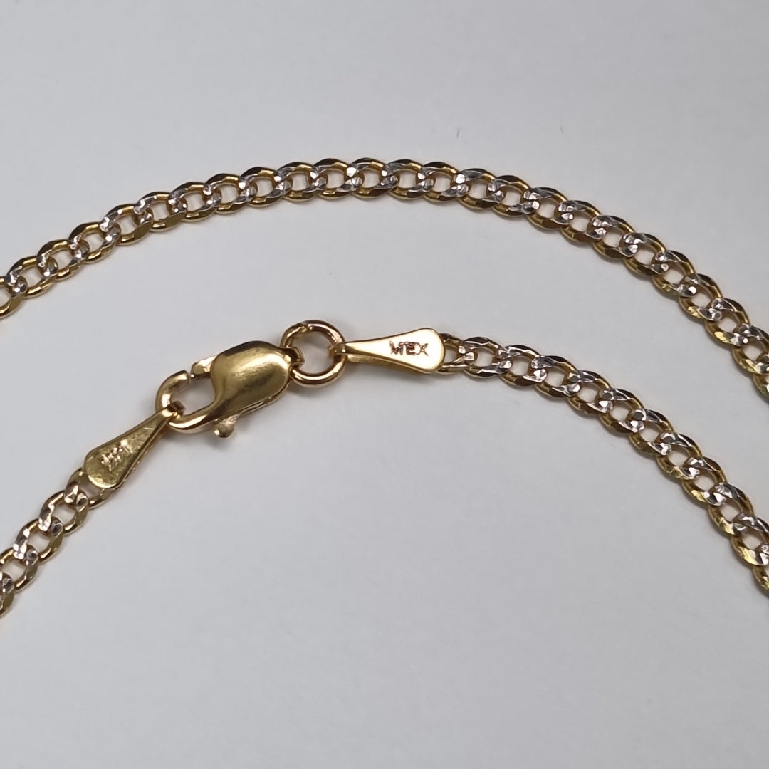 CADENAS BARBADA DIAMANTADA ORO 14K 60 CM 6.1 GR (NUEVO)