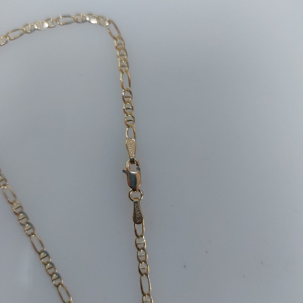CADENAS TEJIDO FIGARO GUCHI ORO 10K 55 CM 5 GR (NUEVO)