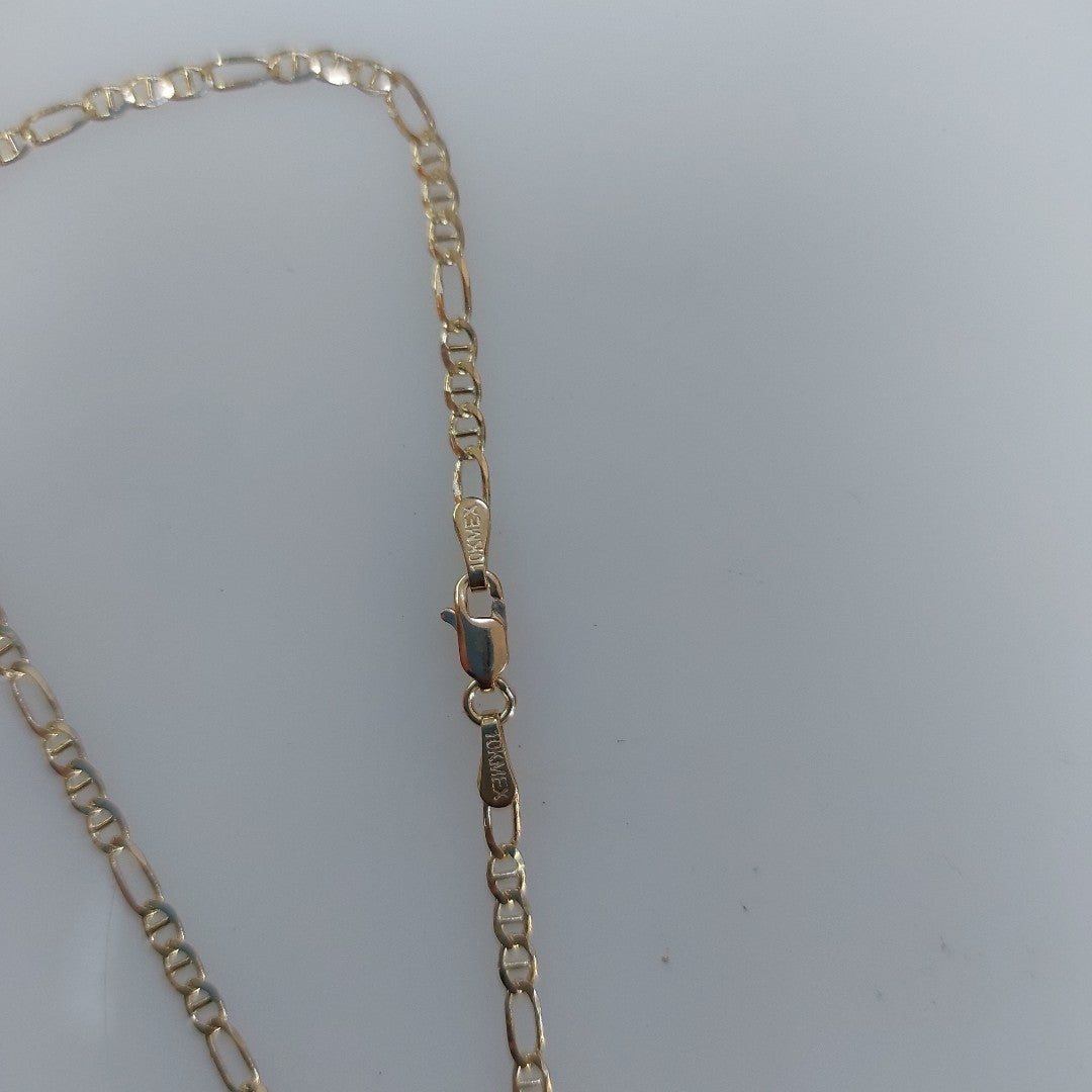 CADENAS TEJIDO FIGARO GUCHI ORO 10K 55 CM 5 GR (NUEVO)