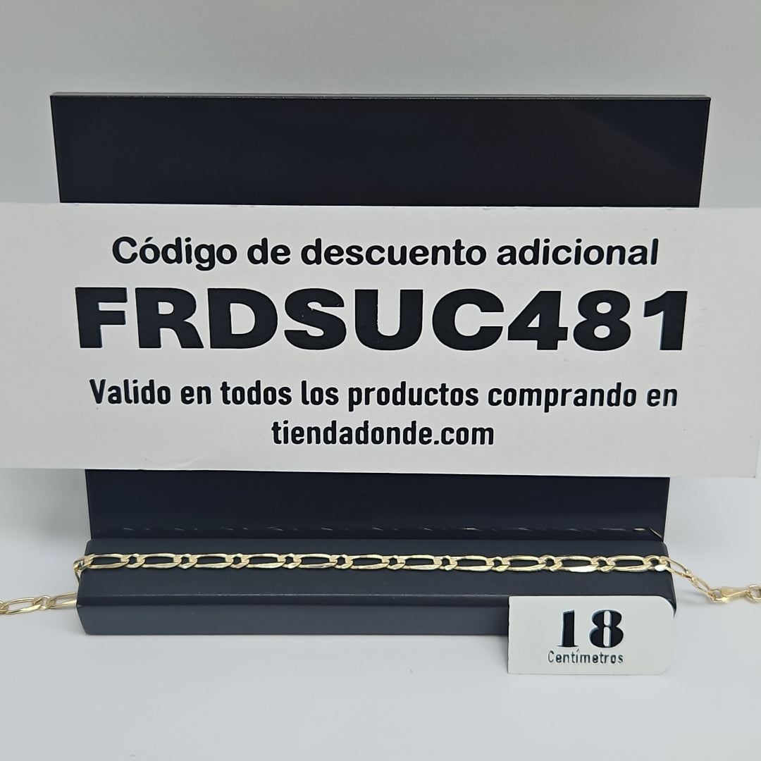 PULSERAS TEJIDO ESLABONES ORO 14K 16 CM 2.6 GR (NUEVO)