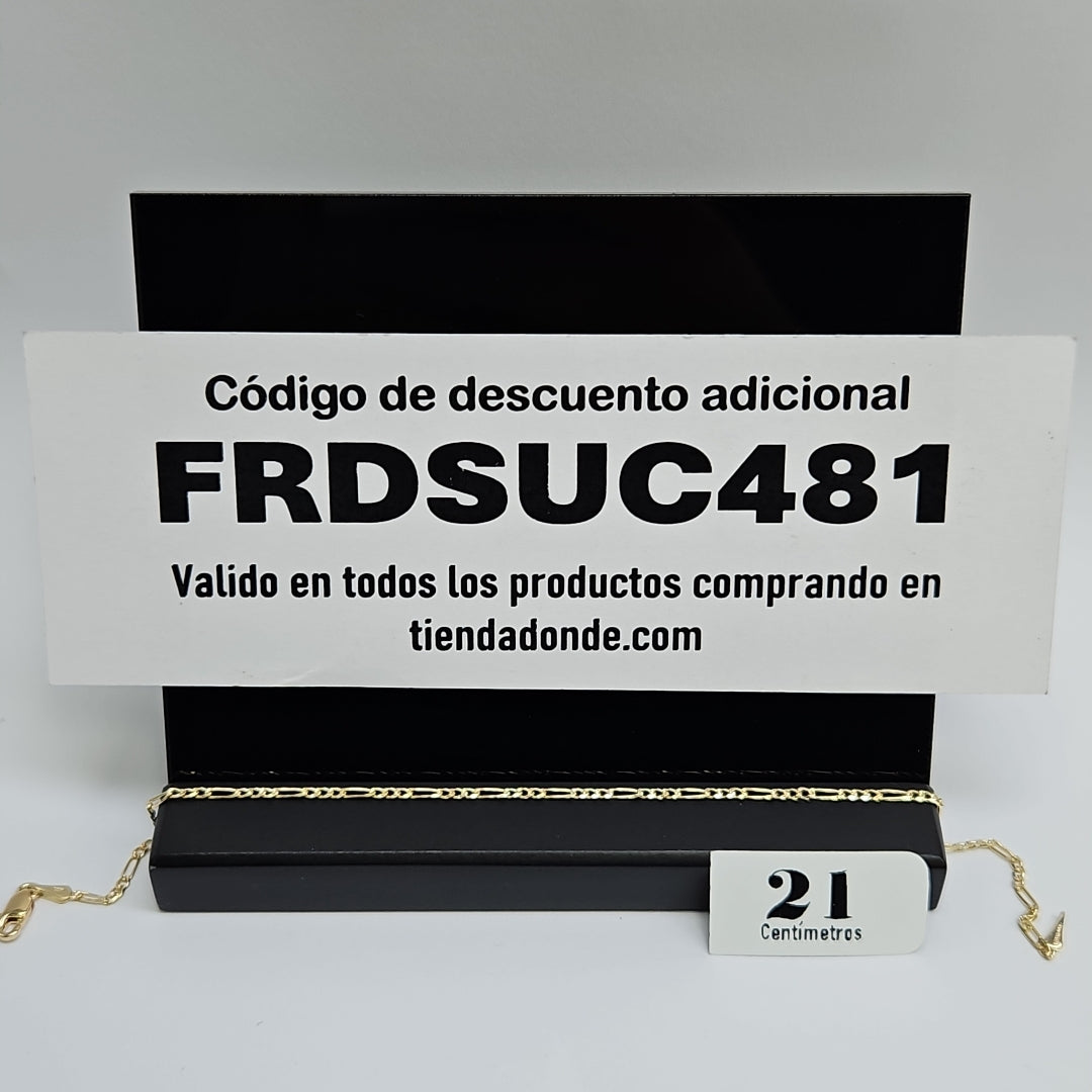 PULSERA 3X1 ORO 14K 21 CM 1.7 GR (NUEVO)