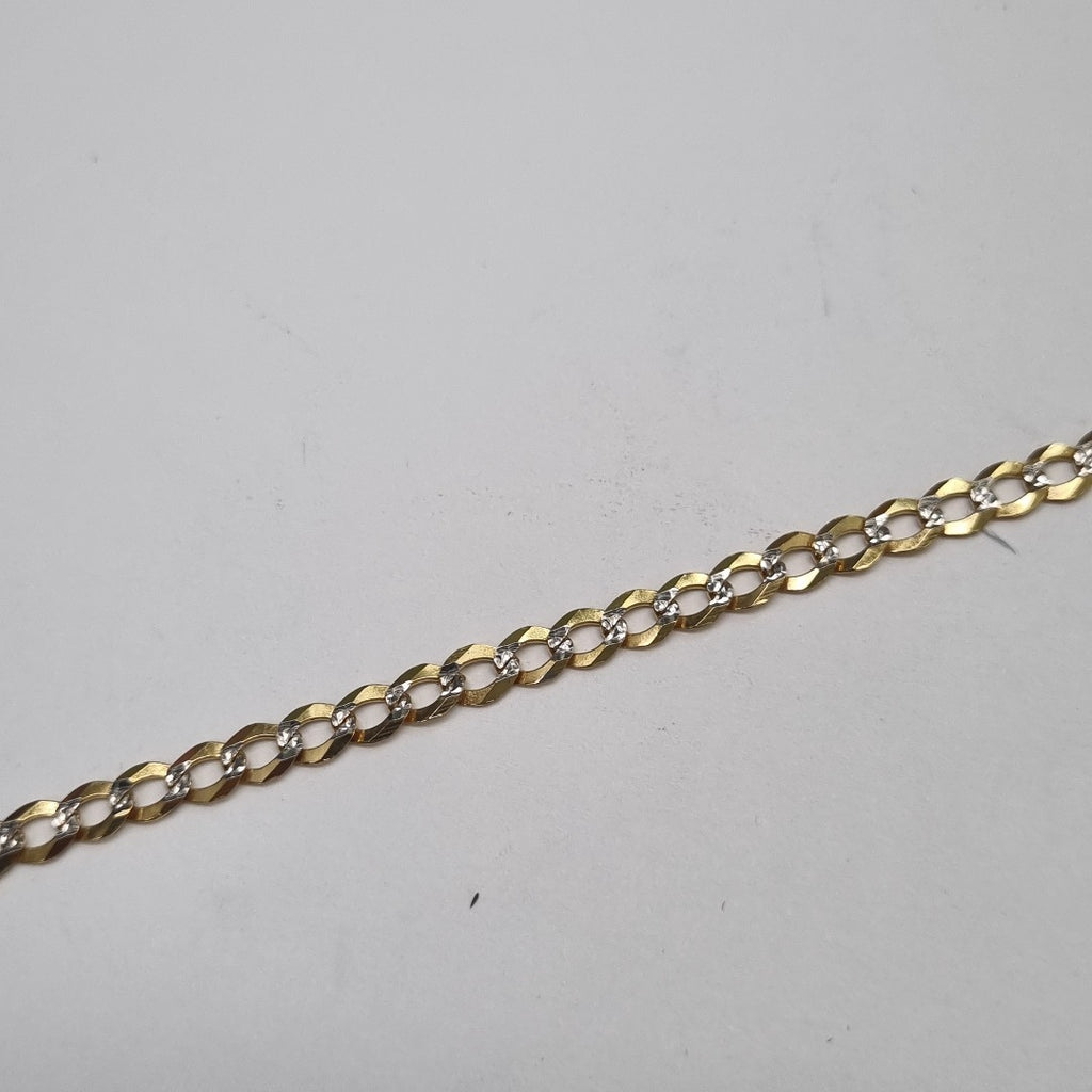 PULSERAS BARBADA DIAMANTADA ORO 14K 21 CM 3.6 GR (NUEVO)