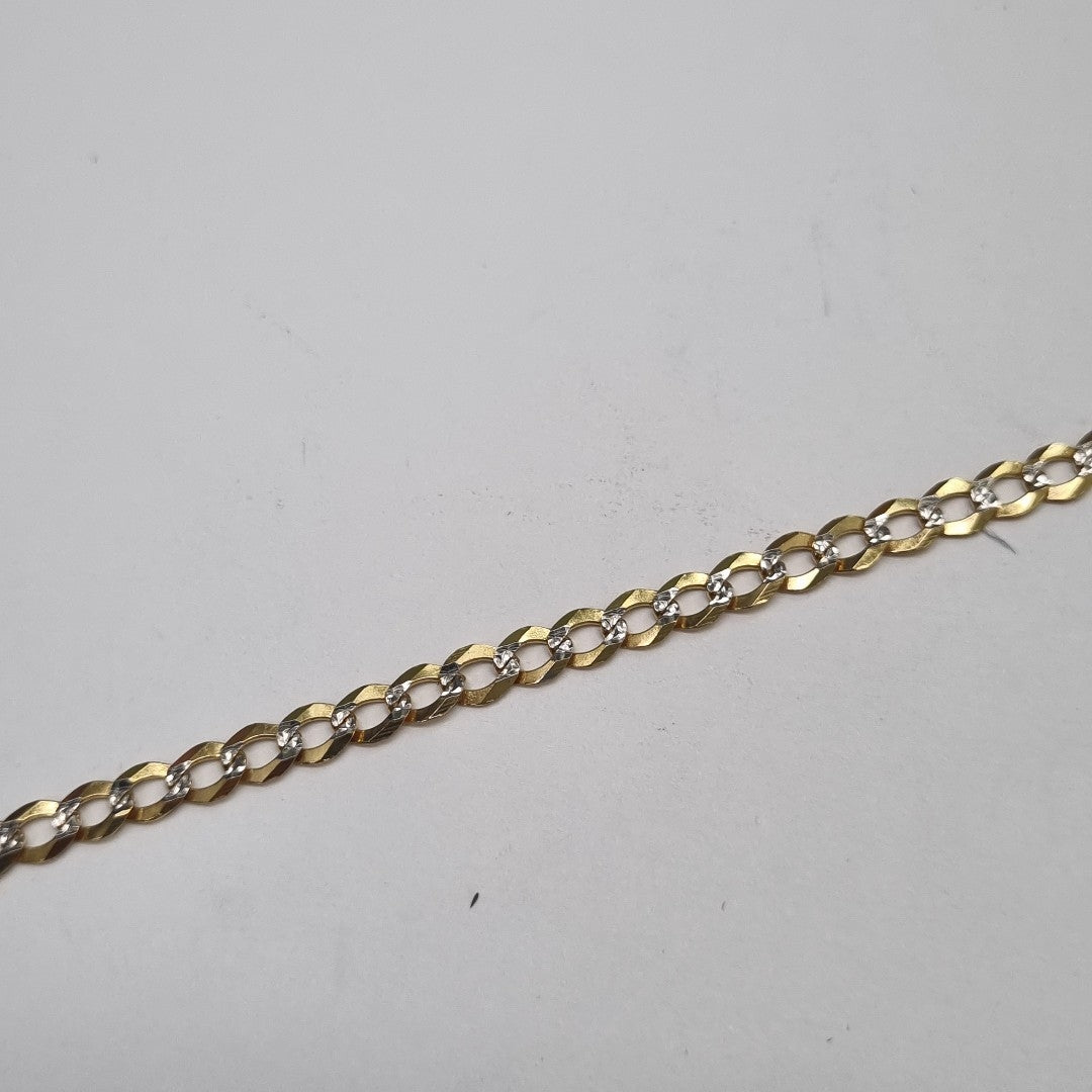 PULSERAS BARBADA DIAMANTADA ORO 14K 21 CM 3.6 GR (NUEVO)