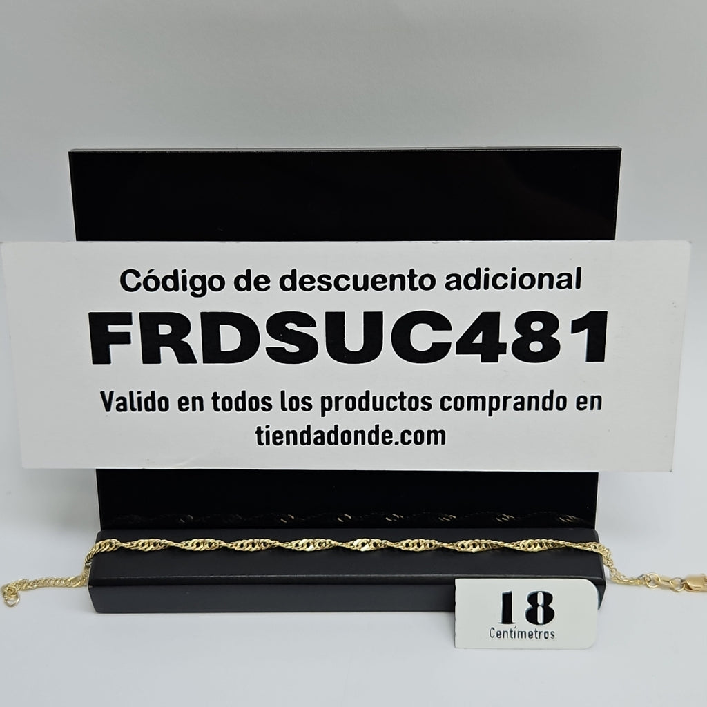 PULSERAS TEJIDO MEDIO TZL ORO 14K 18 CM 1.9 GR (NUEVO)
