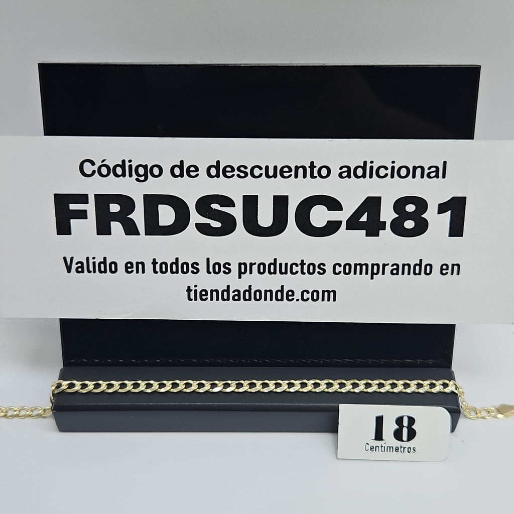 PULSERAS BARBADA ORO 14K 18 CM 4.5 GR (NUEVO)