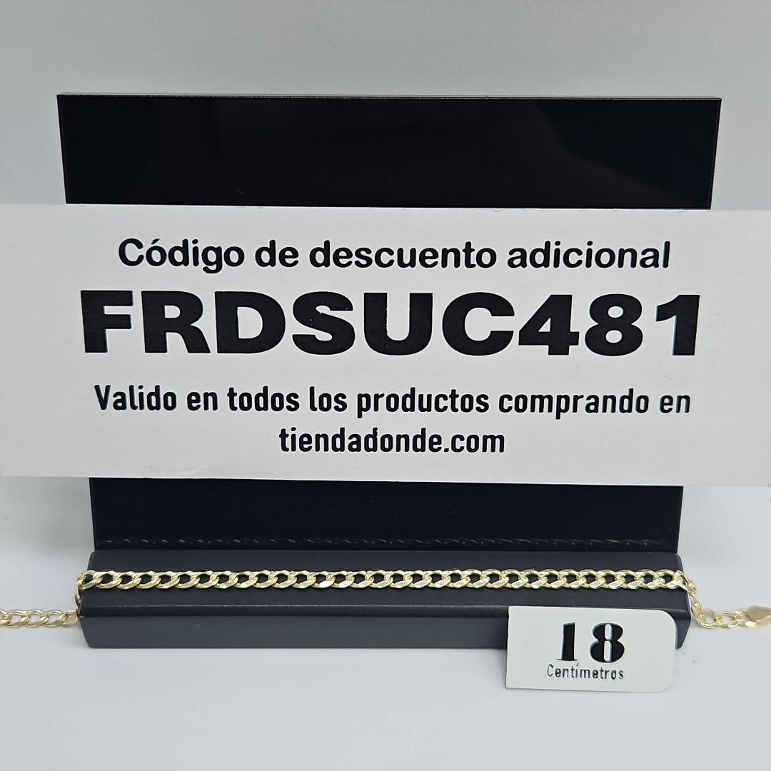 PULSERAS BARBADA ORO 14K 18 CM 4.5 GR (NUEVO)