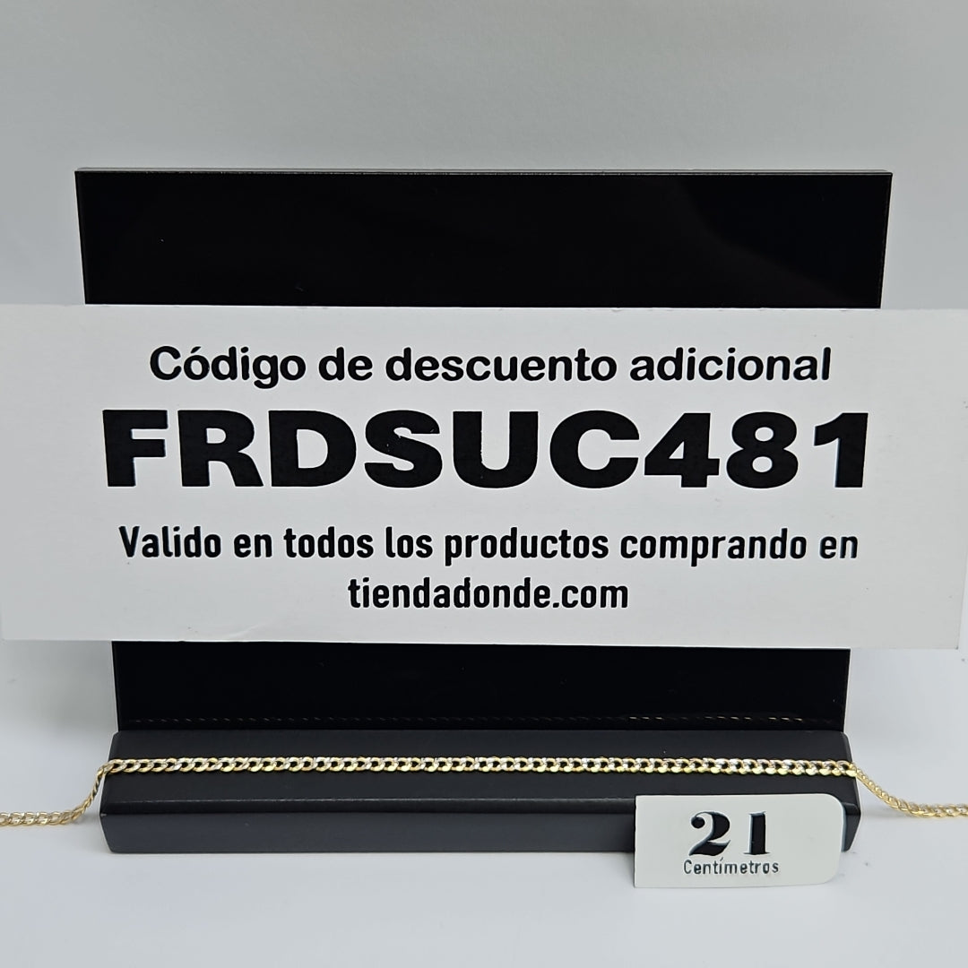 PULSERAS BARBADA DIAMANTADA ORO 14K 18 CM 2.4 GR (NUEVO)