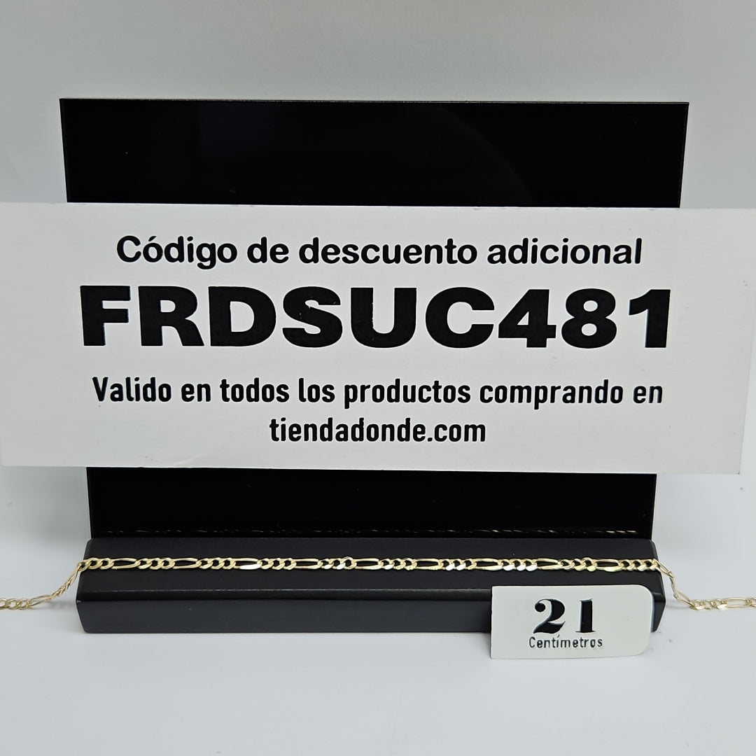 PULSERAS 3X1 ORO 14K 21 CM 2 GR (NUEVO)