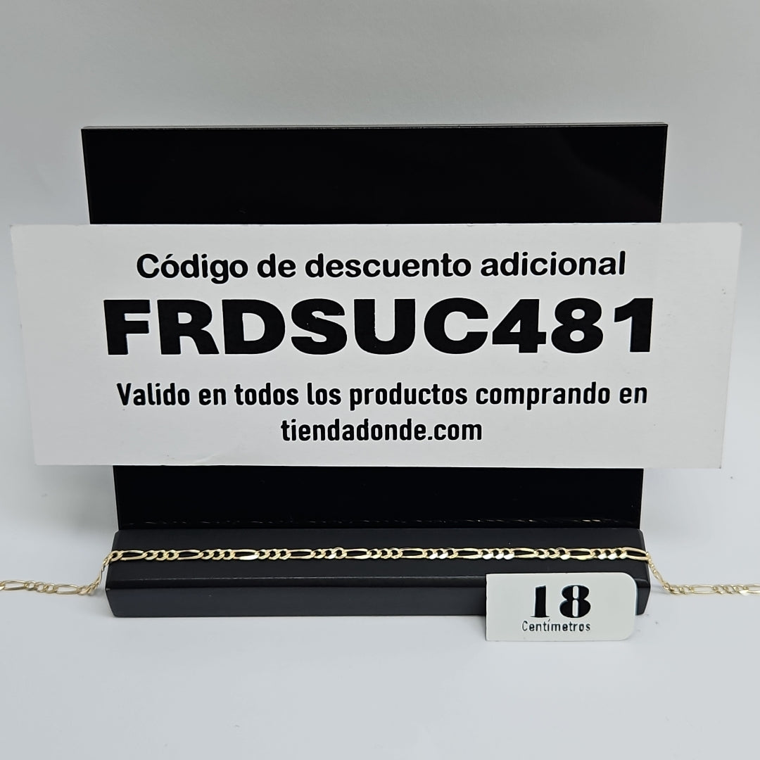 PULSERAS TEJIDO 3X1 ORO 14K 18 CM 1.9 GR (NUEVO)