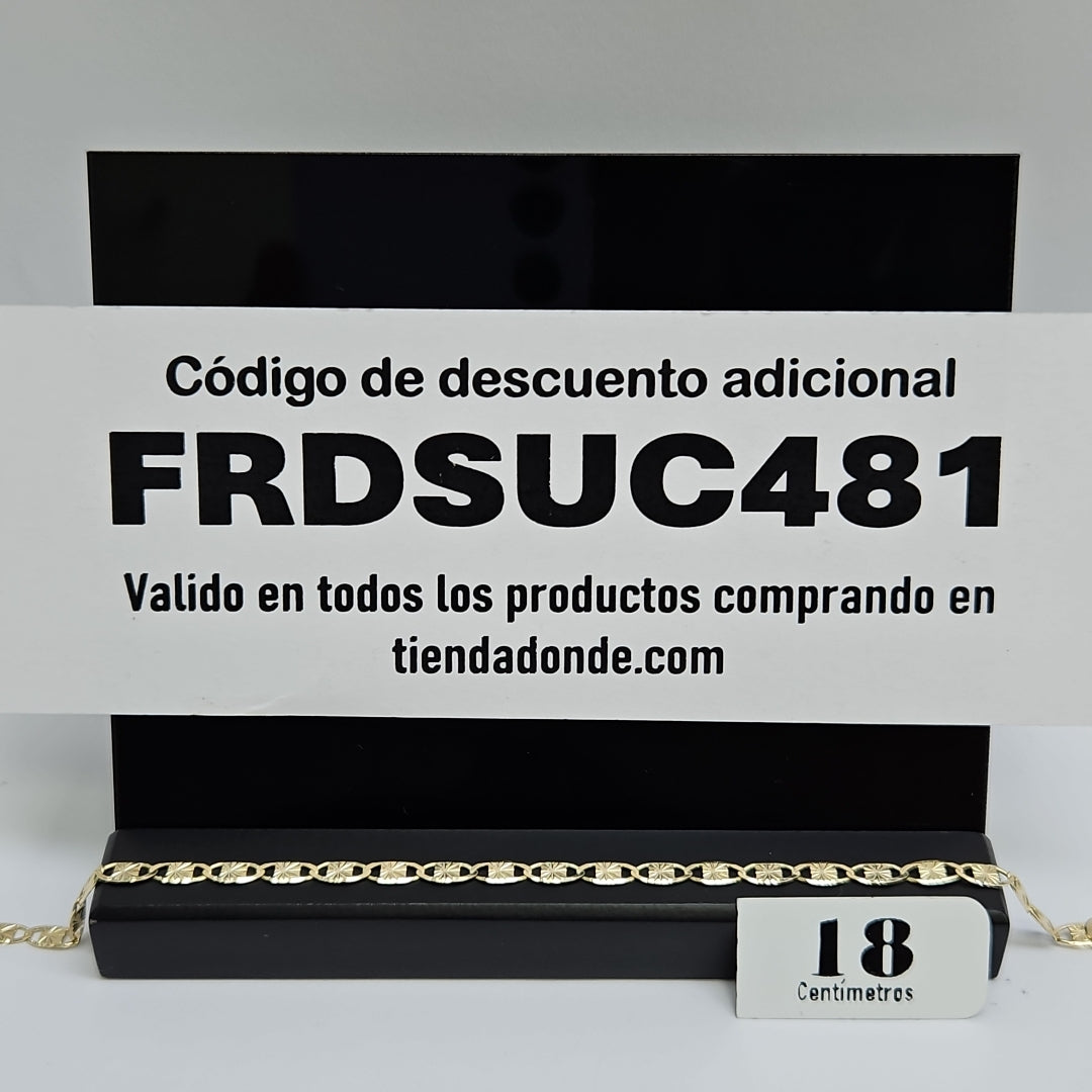 PULSERAS GUCHI ORO 14K 18 CM 2.9 GR (NUEVO)