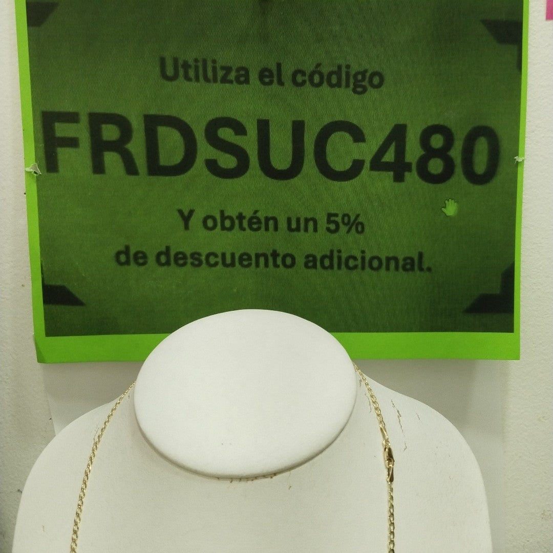 CADENAS TEJIDO BARBADA ORO 14K 60 CM 5.4 GR (NUEVO)