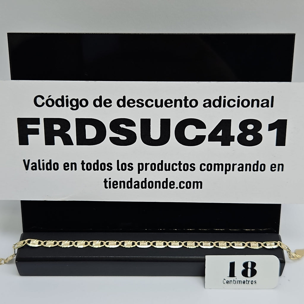 PULSERAS GUCHI ORO 14K 18 CM 2.8 GR (NUEVO)