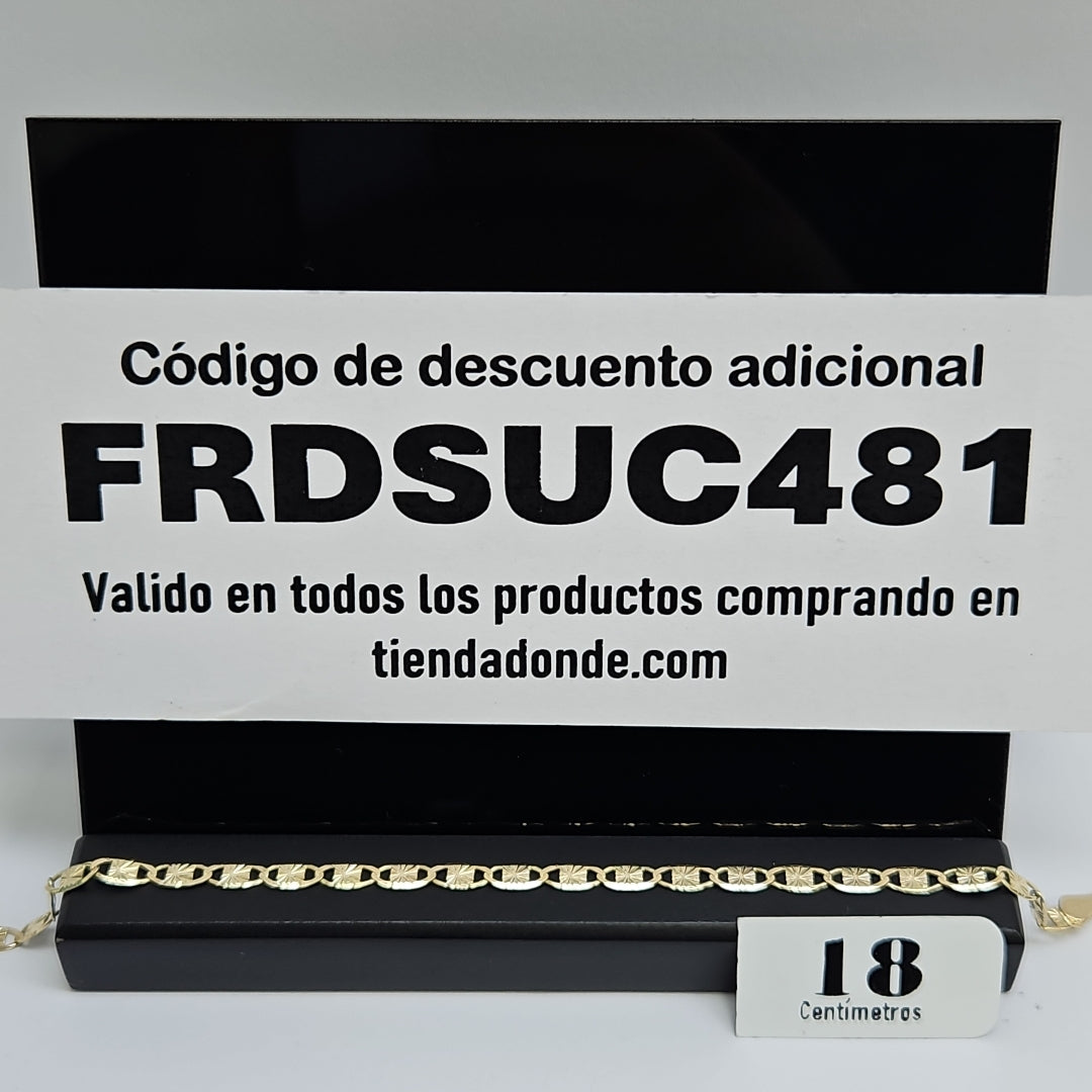 PULSERAS GUCHI ORO 14K 18 CM 2.8 GR (NUEVO)
