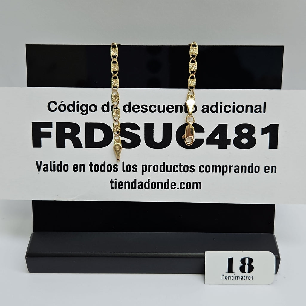 PULSERAS GUCHI ORO 14K 18 CM 2.9 GR (NUEVO)