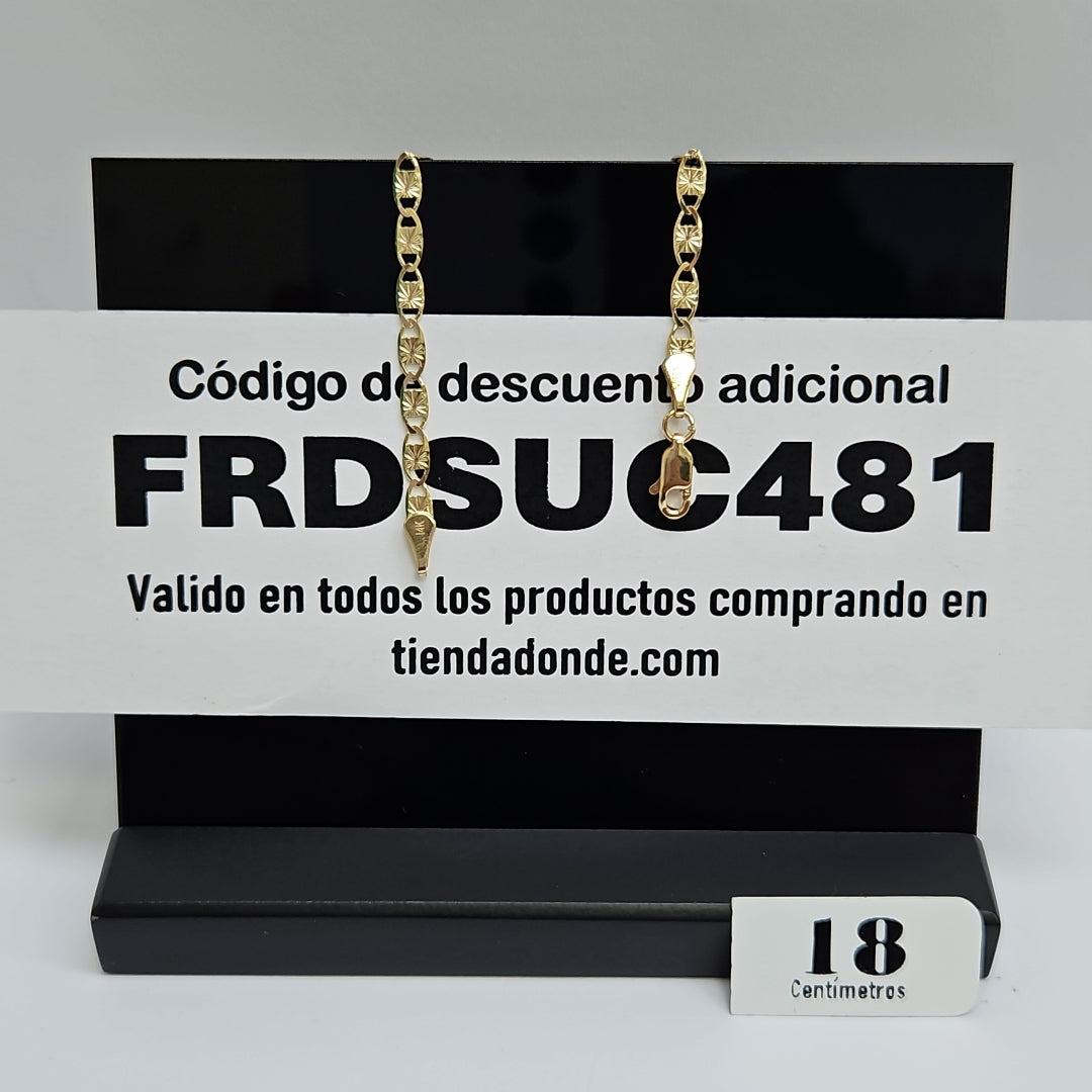 PULSERAS GUCHI ORO 14K 18 CM 2.9 GR (NUEVO)