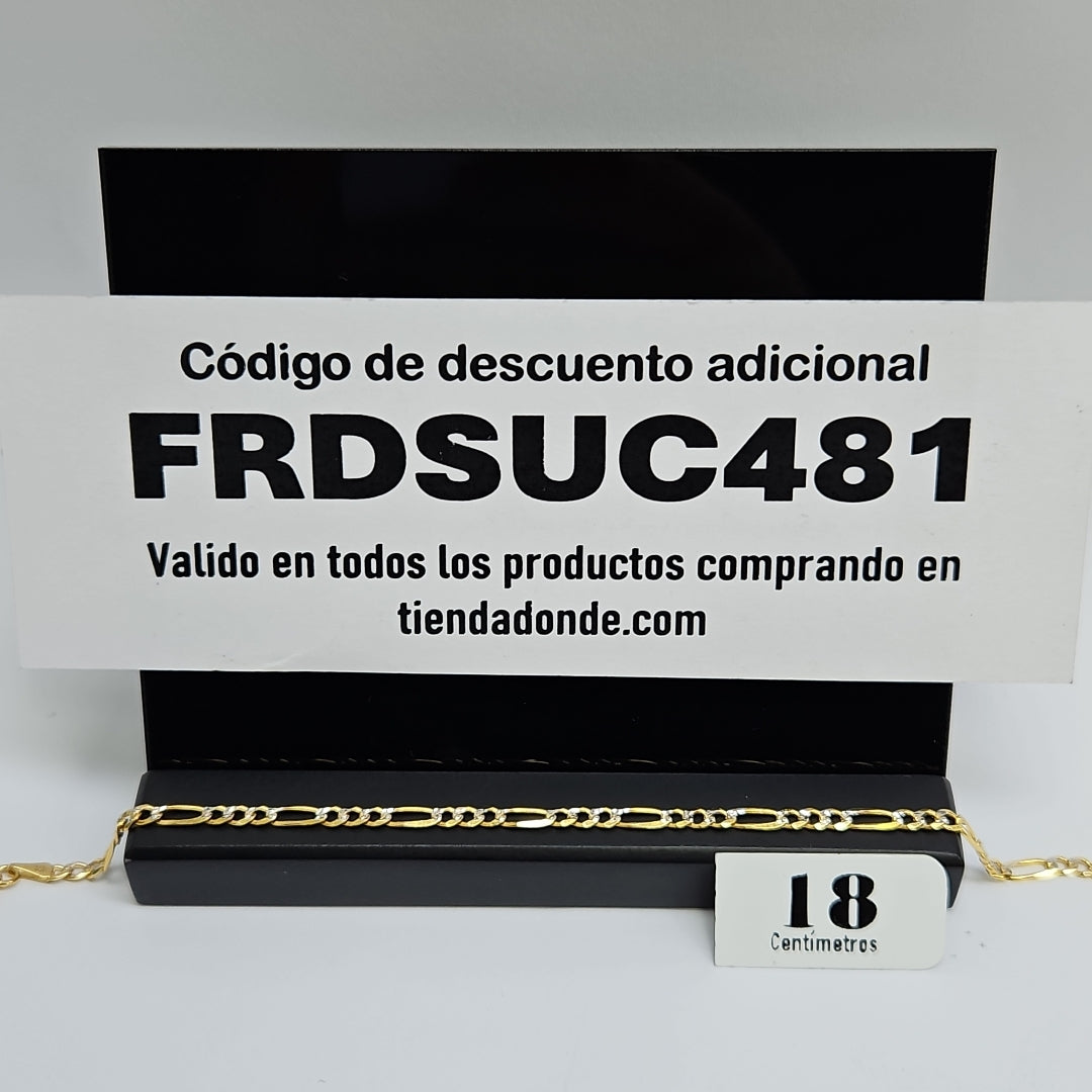 PULSERAS 3X1 DIAMANTADA ORO 14K 18 CM 3 GR (NUEVO)