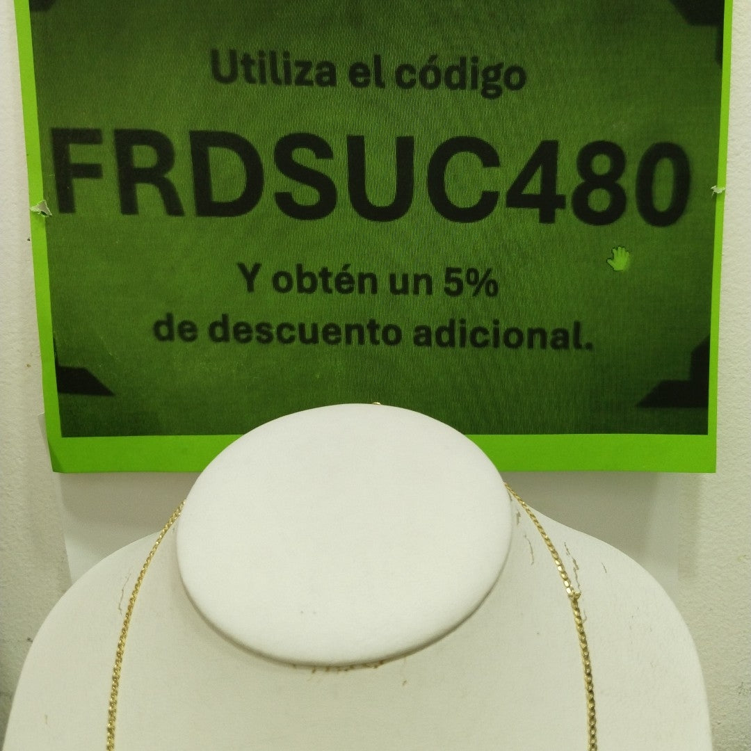 CADENAS BARBADA DIAMANTADA ORO 14K 55 CM 5.7 GR (NUEVO)