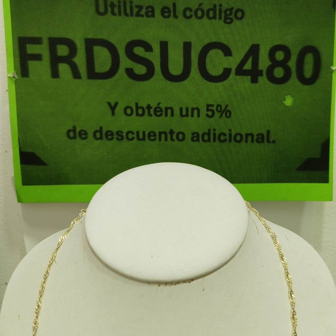 CADENAS TEJIDO MEDIO TZL ORO 14K 55 CM 4.9 GR (NUEVO)