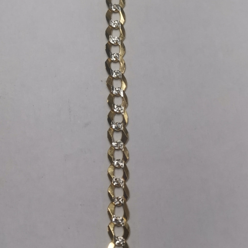 CADENAS BARBADA DIAMANTADA ORO 14K 60 CM 9.5 GR (NUEVO)