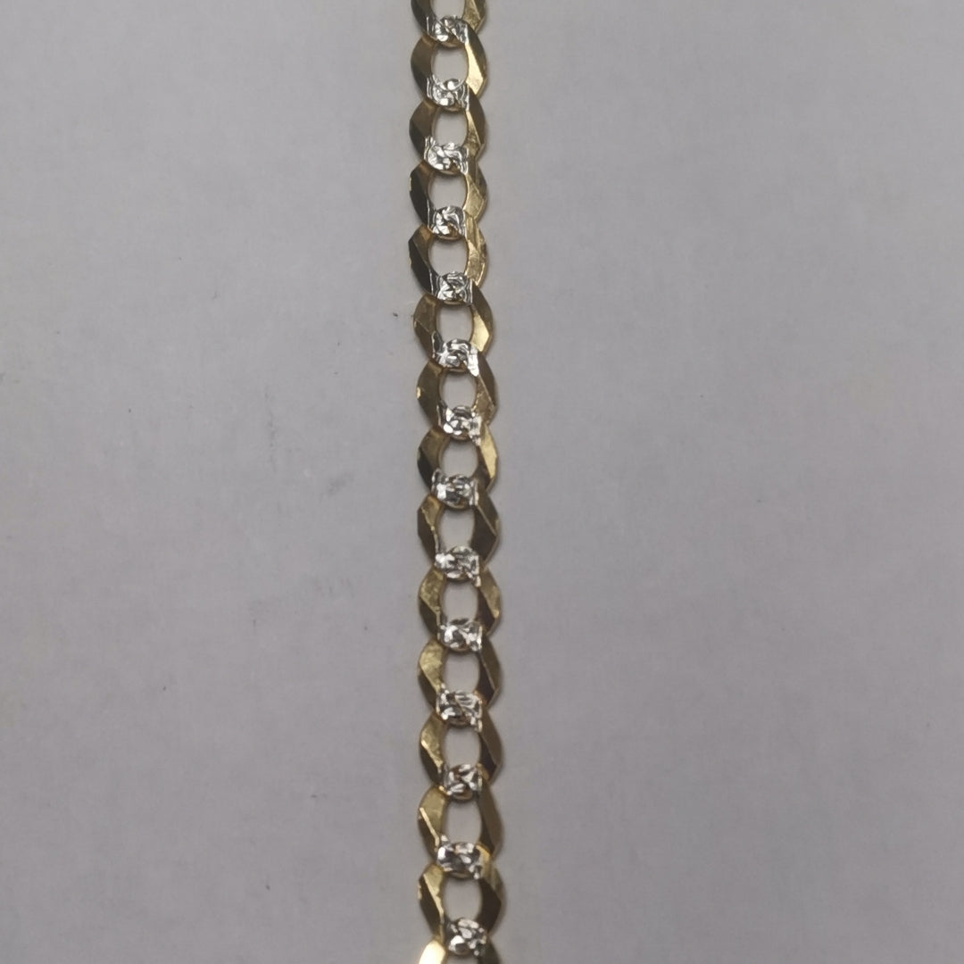 CADENAS BARBADA DIAMANTADA ORO 14K 60 CM 9.5 GR (NUEVO)