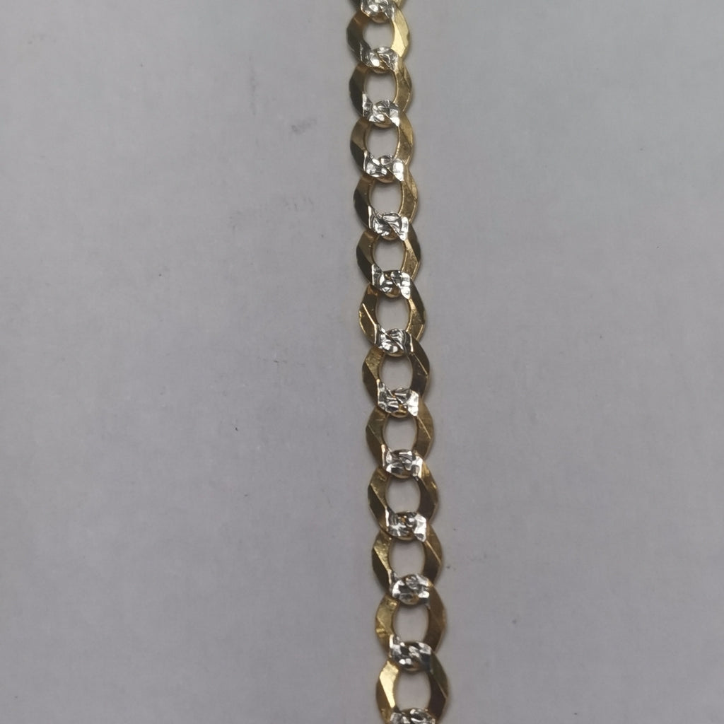 CADENAS BARBADA DIAMANTADA ORO 14K 55 CM 8.9 GR (NUEVO)